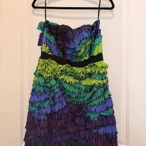 Diane Von Furtsenberg Josun Dress- size 10 Strapless Ruffle Dress